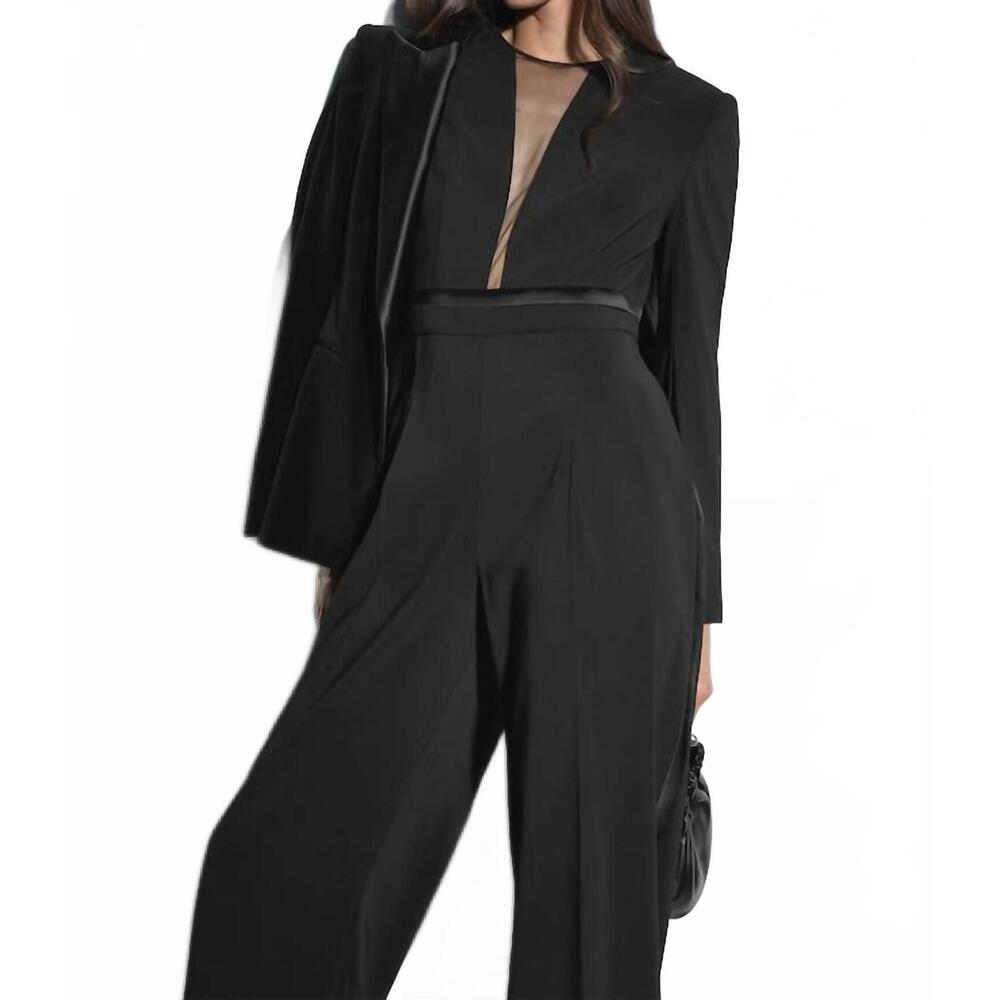 NEW REISS evora split sleeve jumpsuit in black - Picture 4 of 6